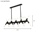 GobekUsa Contemporary Black/Gold Island Pendant Light with Cross Iron Shade - Perfect for Living Room (16/20-Light)