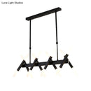 GobekUsa Contemporary Black/Gold Island Pendant Light with Cross Iron Shade - Perfect for Living Room (16/20-Light)