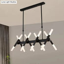 GobekUsa Contemporary Black/Gold Island Pendant Light with Cross Iron Shade - Perfect for Living Room (16/20-Light)