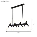 GobekUsa Contemporary Black/Gold Island Pendant Light with Cross Iron Shade - Perfect for Living Room (16/20-Light)