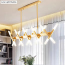 GobekUsa Contemporary Black/Gold Island Pendant Light with Cross Iron Shade - Perfect for Living Room (16/20-Light)