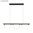 GobekUsa Contemporary Black/Gold Kitchen Island Lamp - Acrylic Semicircle Design (3 Lights)
