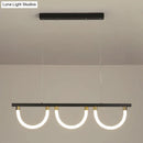 GobekUsa Contemporary Black/Gold Kitchen Island Lamp - Acrylic Semicircle Design (3 Lights)