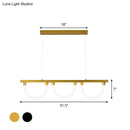 GobekUsa Contemporary Black/Gold Kitchen Island Lamp - Acrylic Semicircle Design (3 Lights)