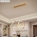 GobekUsa Contemporary Black/Gold LED Pendant Chandelier for Dining Room: Sunset Metallic Island Hanging Lighting