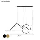 GobekUsa Contemporary Black/Gold LED Pendant Chandelier for Dining Room: Sunset Metallic Island Hanging Lighting