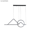 GobekUsa Contemporary Black/Gold LED Pendant Chandelier for Dining Room: Sunset Metallic Island Hanging Lighting