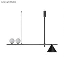 GobekUsa Contemporary Black/Gold Metal Linear Chandelier - Triple Light, Ideal for Islands