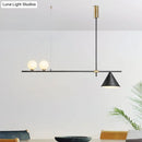 GobekUsa Contemporary Black/Gold Metal Linear Chandelier - Triple Light, Ideal for Islands