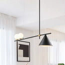 GobekUsa Contemporary Black/Gold Metal Linear Chandelier - Triple Light, Ideal for Islands