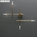 GobekUsa Contemporary Black/Gold Metallic Wall Light with LED Crossed Lines