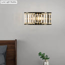 GobekUsa Contemporary Black/Gold Wall Lighting: Clear Crystal Half Cylinder Wall Lamp with 1 Light