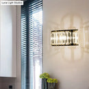 GobekUsa Contemporary Black/Gold Wall Lighting: Clear Crystal Half Cylinder Wall Lamp with 1 Light
