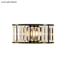 GobekUsa Contemporary Black/Gold Wall Lighting: Clear Crystal Half Cylinder Wall Lamp with 1 Light