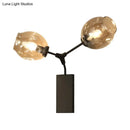 GobekUsa Contemporary Black/Gold Wall Sconce with Oval Amber/Gold/Clear Glass Shade - Elegant Half-Light Wall Mount