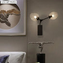 GobekUsa Contemporary Black/Gold Wall Sconce with Oval Amber/Gold/Clear Glass Shade - Elegant Half-Light Wall Mount