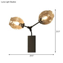 GobekUsa Contemporary Black/Gold Wall Sconce with Oval Amber/Gold/Clear Glass Shade - Elegant Half-Light Wall Mount