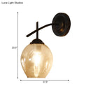GobekUsa Contemporary Black/Gold Wall Sconce with Oval Amber/Gold/Clear Glass Shade - Elegant Half-Light Wall Mount