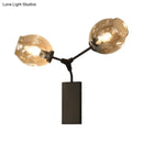 GobekUsa Contemporary Black/Gold Wall Sconce with Oval Amber/Gold/Clear Glass Shade - Elegant Half-Light Wall Mount