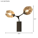 GobekUsa Contemporary Black/Gold Wall Sconce with Oval Amber/Gold/Clear Glass Shade - Elegant Half-Light Wall Mount