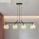 GobekUsa Contemporary Black Hanging Chandelier with Clear/Prismatic Glass, 3/4 Bulbs - Modern Pendant Light Kit for Dining Hall
