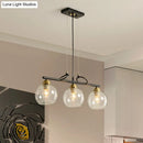 GobekUsa Contemporary Black Hanging Chandelier with Clear/Prismatic Glass, 3/4 Bulbs - Modern Pendant Light Kit for Dining Hall