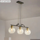 GobekUsa Contemporary Black Hanging Chandelier with Clear/Prismatic Glass, 3/4 Bulbs - Modern Pendant Light Kit for Dining Hall