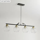 GobekUsa Contemporary Black Hanging Chandelier with Clear/Prismatic Glass, 3/4 Bulbs - Modern Pendant Light Kit for Dining Hall