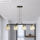 GobekUsa Contemporary Black Hanging Chandelier with Clear/Prismatic Glass, 3/4 Bulbs - Modern Pendant Light Kit for Dining Hall