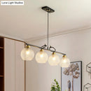 GobekUsa Contemporary Black Hanging Chandelier with Clear/Prismatic Glass, 3/4 Bulbs - Modern Pendant Light Kit for Dining Hall
