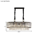 GobekUsa Contemporary Black Hanging Dining Room Island Lamp with Crystal Prisms Shade - 4/6 Heads, 27.5"/35.5" Wide