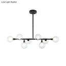 GobekUsa Contemporary Black Kitchen Island Lamp: Sleek 8-Head Hanging Light Kit with Clear Glass Shade