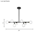 GobekUsa Contemporary Black Kitchen Island Lamp: Sleek 8-Head Hanging Light Kit with Clear Glass Shade