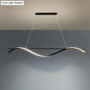 GobekUsa Contemporary Black LED Hanging Lamp for Restaurants - Simplicity Curved Design