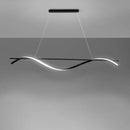 GobekUsa Contemporary Black LED Hanging Lamp for Restaurants - Simplicity Curved Design