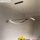 GobekUsa Contemporary Black LED Hanging Lamp for Restaurants - Simplicity Curved Design