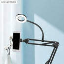 GobekUsa Contemporary LED Black Fill Flush Lamp with Adjustable Arm - Metal Ring Vanity Lighting