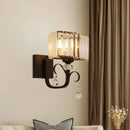 GobekUsa Contemporary Black Metal Wall Sconce Light - Scrolling Arm Corridor Lamp