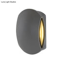 GobekUsa Contemporary Black Outdoor Round Wall Light Sconce - Aluminum Fixture, Warm/White