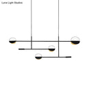 GobekUsa Contemporary Black Pendant Light with Metal Disc Island Lighting - 4 Bulbs - Distinctive Finish