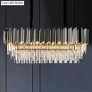 GobekUsa Contemporary Black Prismatic Crystal Oval Island Pendant Light Fixture for Dining Room