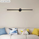 GobekUsa Contemporary LED Wall Sconce - Slim Metal Design with Natural Light - 21.5"/28"/36" Width - Black Finish for Bedroom Mounting