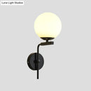 GobekUsa Contemporary Sphere Glass Sconce Light - Bedroom Wall Mount with 1-Bulb