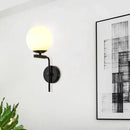 GobekUsa Contemporary Sphere Glass Sconce Light - Bedroom Wall Mount with 1-Bulb