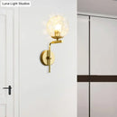 GobekUsa Contemporary Sphere Glass Sconce Light - Bedroom Wall Mount with 1-Bulb