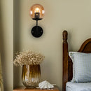 GobekUsa Contemporary Black Wall Sconce with Globe Glass Shade