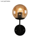 GobekUsa Contemporary Black Wall Sconce with Globe Glass Shade