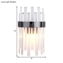 GobekUsa Contemporary Black Wall Sconce with Icicle Crystal for Dining Room Lighting
