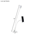 GobekUsa Flexible LED Vanity Light: Round, Flush-mount Design in Contemporary Metal Finish - Black or White with Clip-on Base