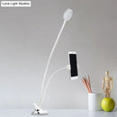 GobekUsa Flexible LED Vanity Light: Round, Flush-mount Design in Contemporary Metal Finish - Black or White with Clip-on Base